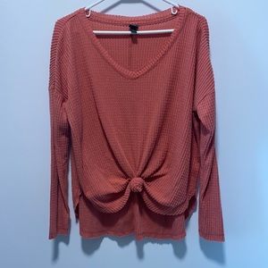 Front tie lightweight waffle sweater. Worn 1-2 times.